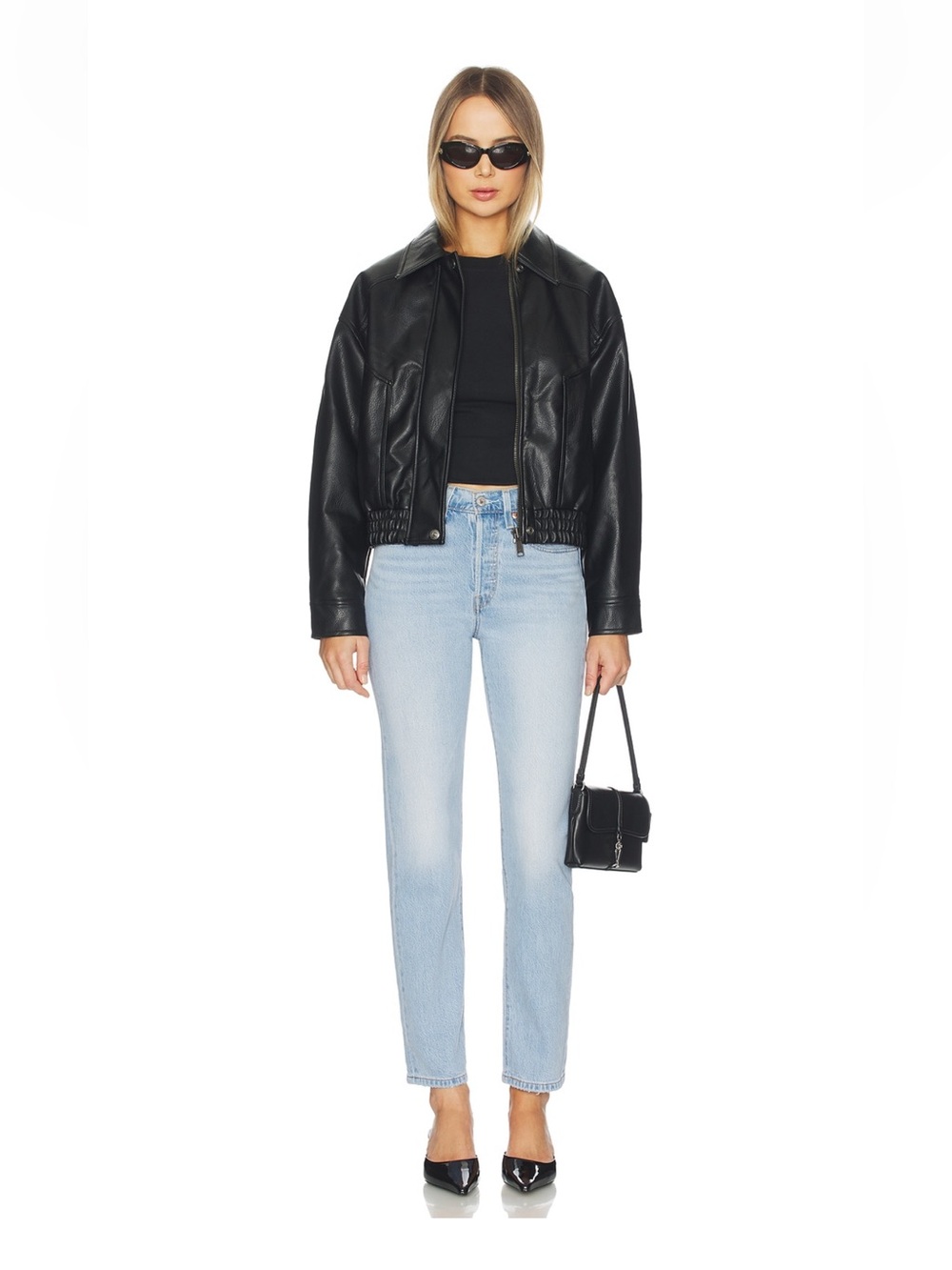Levis Classic High-Rise Straight Leg Jeans — Light Blue - 501 - Crop - Size 26 - Picture 2 of 8